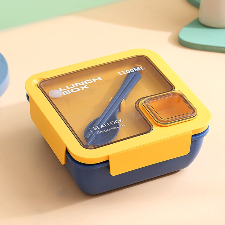 Square Microwaveable Lunch Box Hermetic Bento Box with Spoon Chopsticks