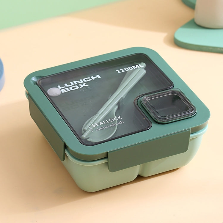 Square Microwaveable Lunch Box Hermetic Bento Box with Spoon Chopsticks