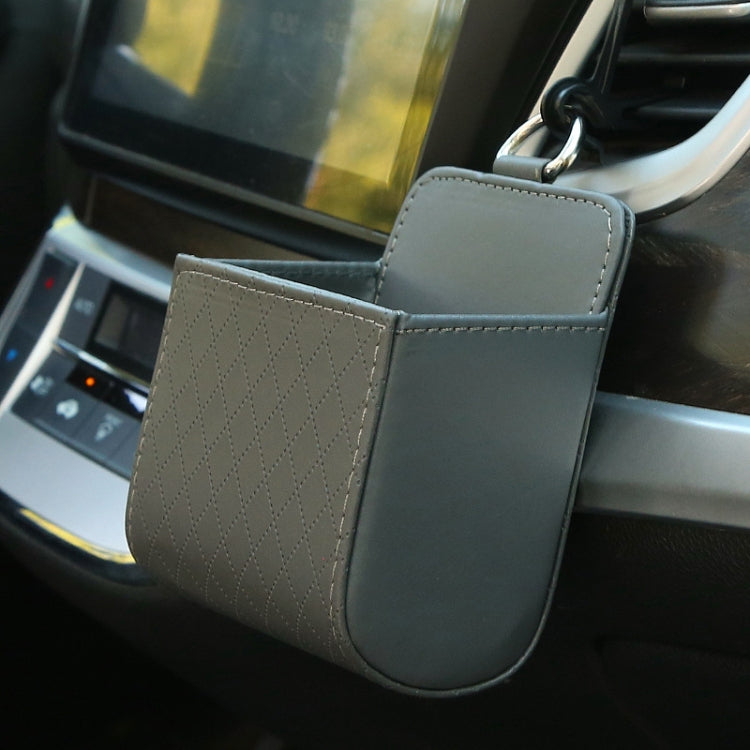 Car Air Outlet Leather Multifunctional Mobile Phone Card Hanging Storage Box