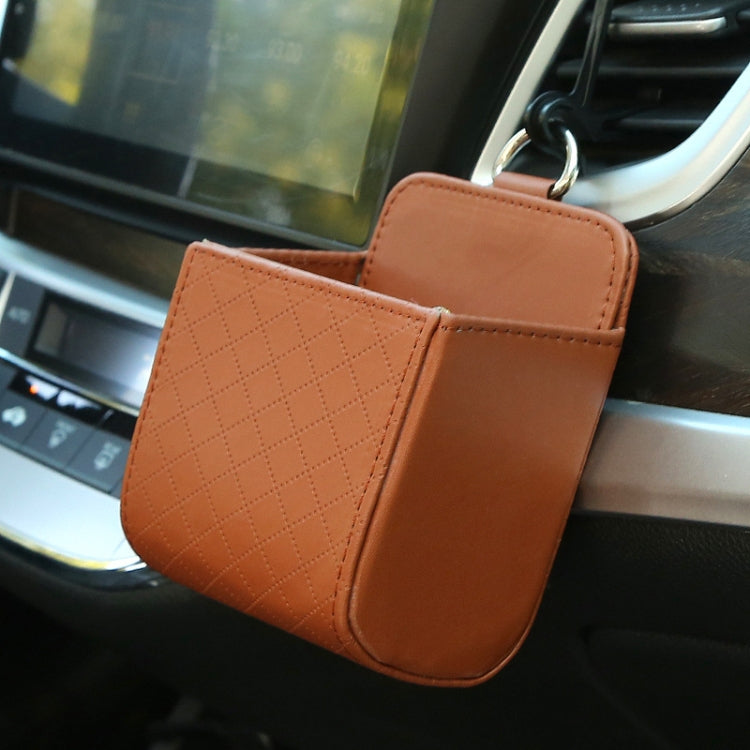 Car Air Outlet Leather Multifunctional Mobile Phone Card Hanging Storage Box