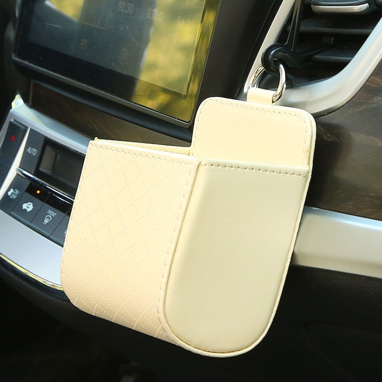 Car Air Outlet Leather Multifunctional Mobile Phone Card Hanging Storage Box