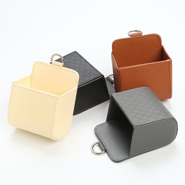 Car Air Outlet Leather Multifunctional Mobile Phone Card Hanging Storage Box