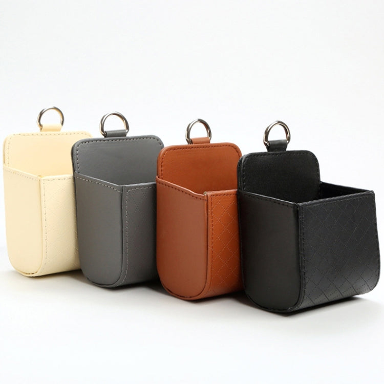Car Air Outlet Leather Multifunctional Mobile Phone Card Hanging Storage Box