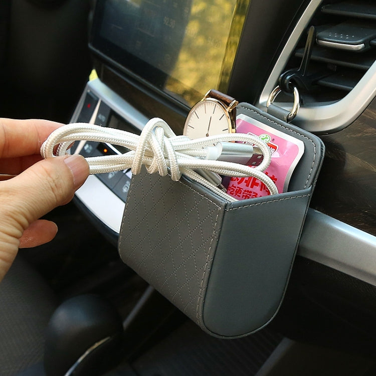 Car Air Outlet Leather Multifunctional Mobile Phone Card Hanging Storage Box