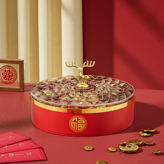 Candy Box Home Multi-Layer New Year Fruit Tray Compartmentalized Dry Fruit Box With Lid