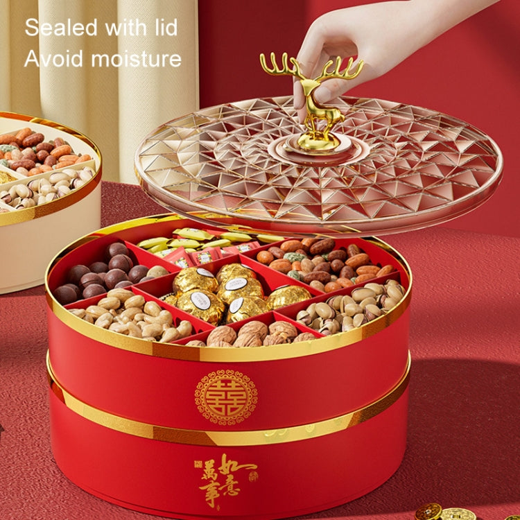 Candy Box Home Multi-Layer New Year Fruit Tray Compartmentalized Dry Fruit Box With Lid