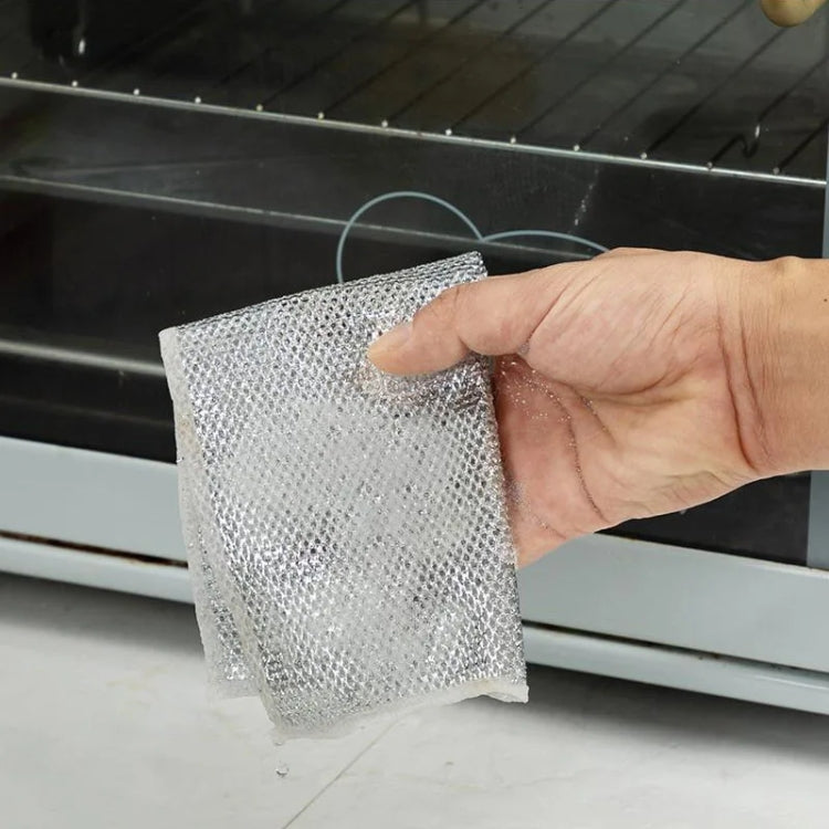 20x20cm Double-sided Silver Wire Wipes Dish Towel Household Cleaning Degreasing Steel Wire