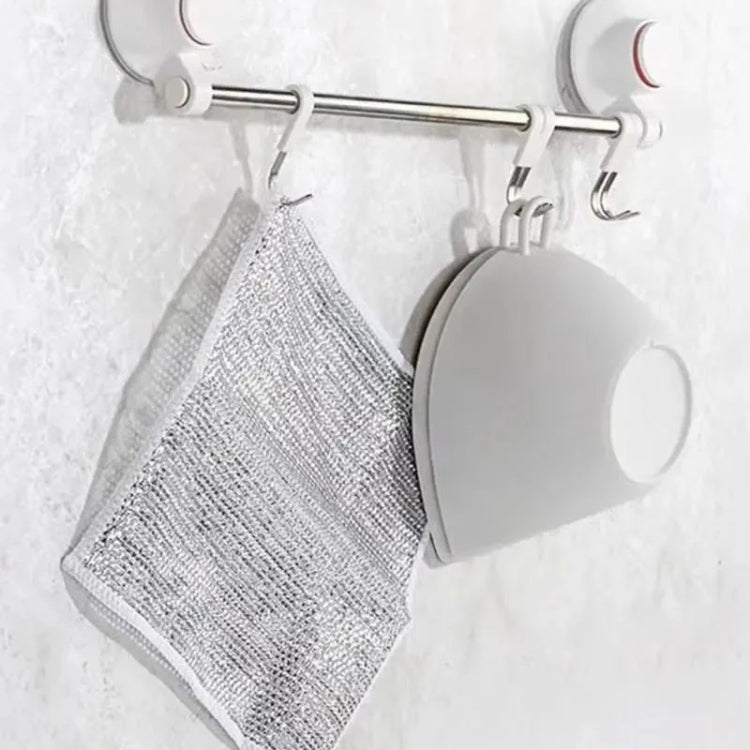20x20cm Double-sided Silver Wire Wipes Dish Towel Household Cleaning Degreasing Steel Wire