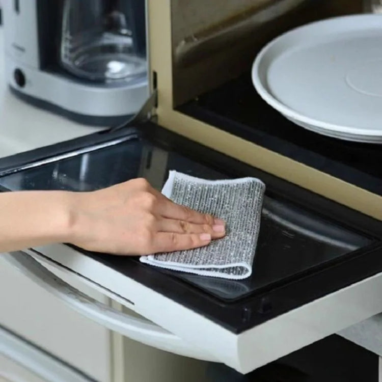 20x20cm Double-sided Silver Wire Wipes Dish Towel Household Cleaning Degreasing Steel Wire