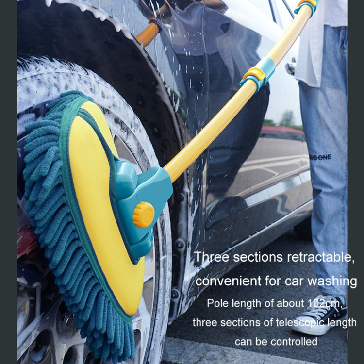 Curved Rod Car Wash Mop Retractable Cleaning Tool No Harm Car Special Soft Brush