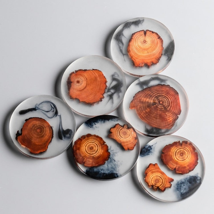 Resin Pine Spliced Insulated Tea Coaster Home Living Room Decoration Accessories