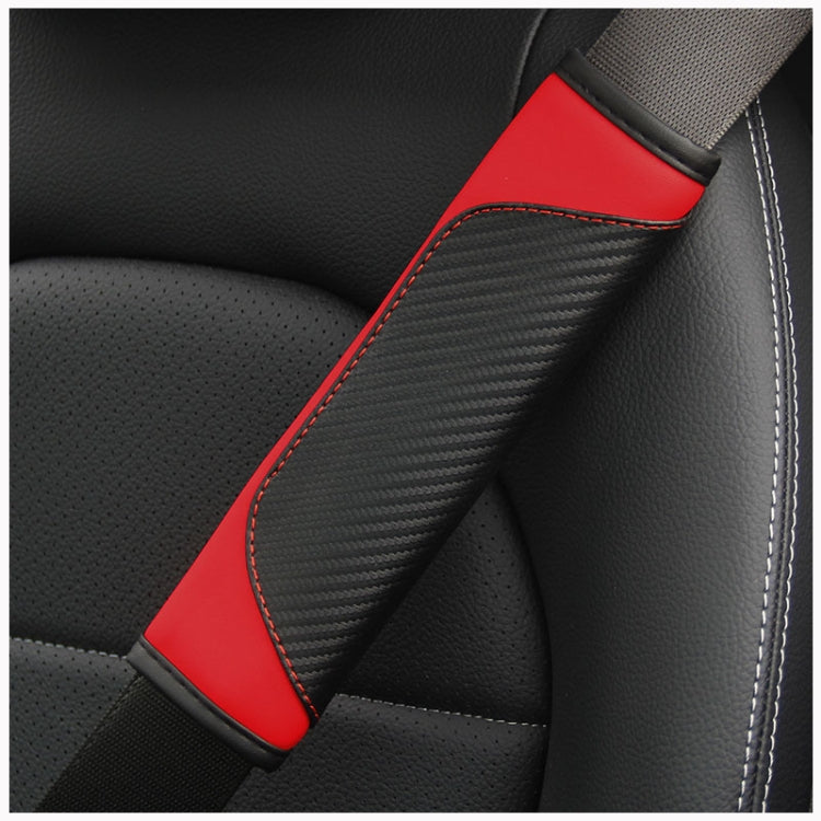 Car Seat Belt Cover Carbon Fiber Leather Auto Seat Shoulder Protection