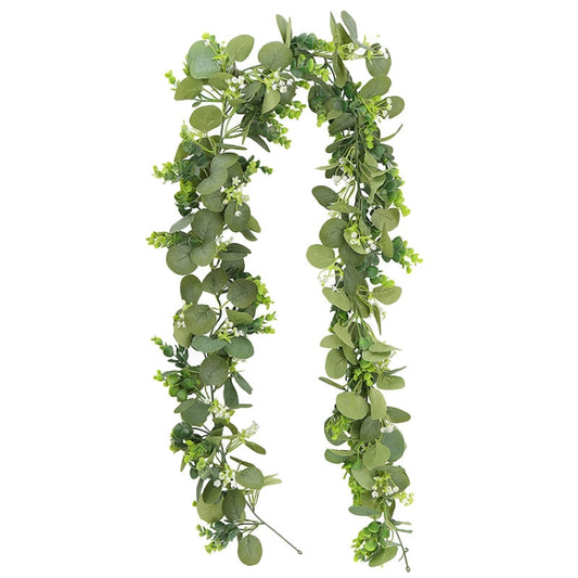 180cm Simulation Greenery Eucalyptus Ivy Leaf Rattan Hanging Fake Flower Decoration Rattan