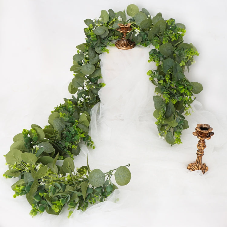 180cm Simulation Greenery Eucalyptus Ivy Leaf Rattan Hanging Fake Flower Decoration Rattan