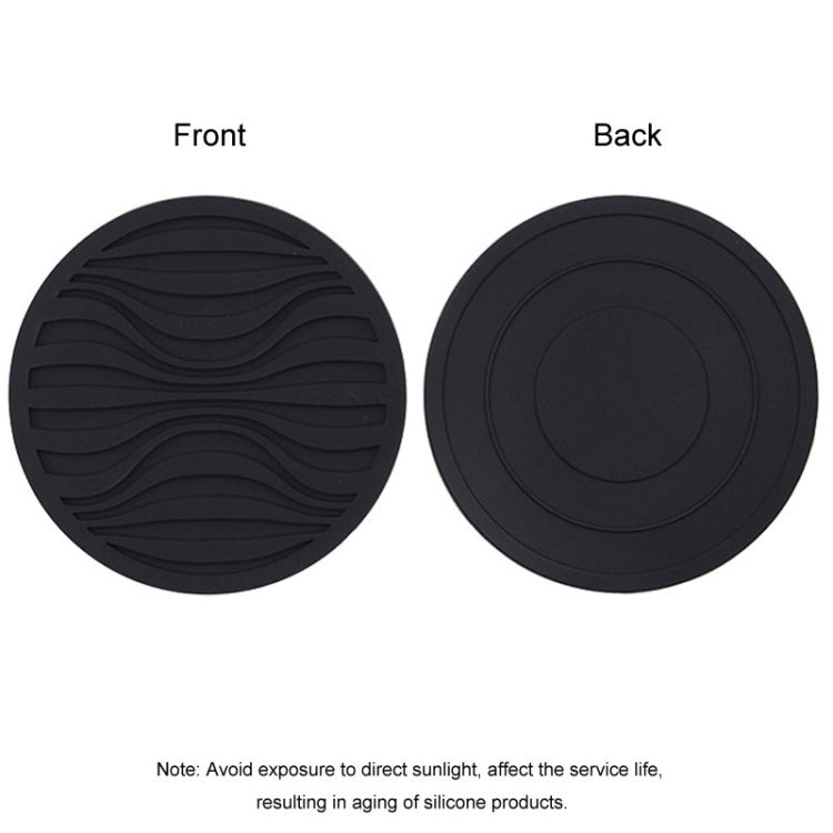 10x0.5cm Round Silicone Coaster Non-Slip Wave Mug Heat Insulation Cushion Drainage Coffee And Tea Coaster