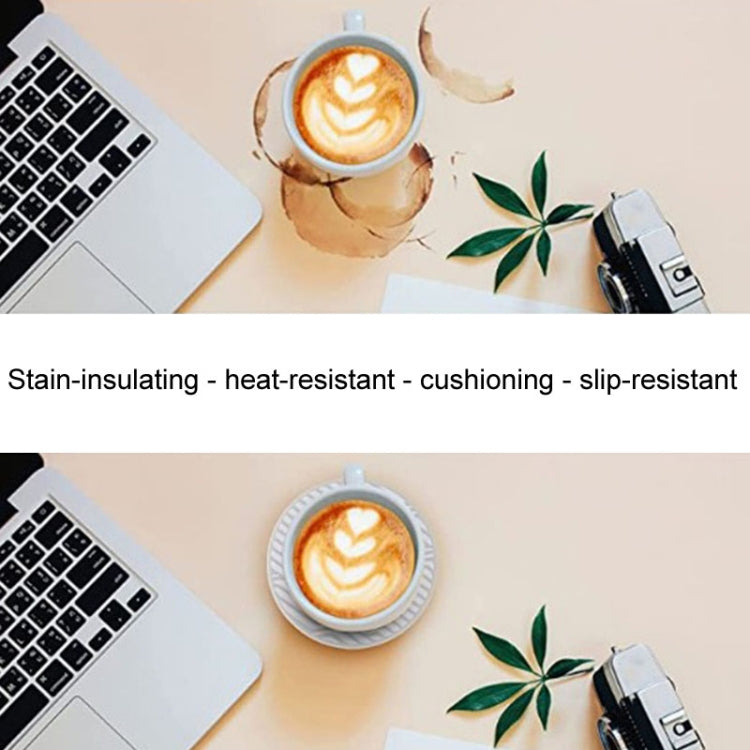 9.8x0.3cm Round Soft Silicone Coaster Non-Slip Heat Insulation Mat