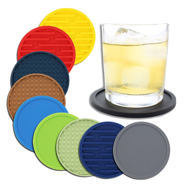 10cm Simple Round Thickened Silicone Coaster Anti-Slip Heat Insulation Anti-Scald Tea Cup Table Mat
