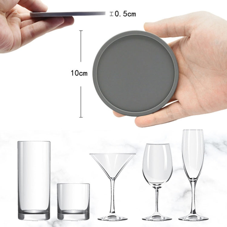 10cm Simple Round Thickened Silicone Coaster Anti-Slip Heat Insulation Anti-Scald Tea Cup Table Mat