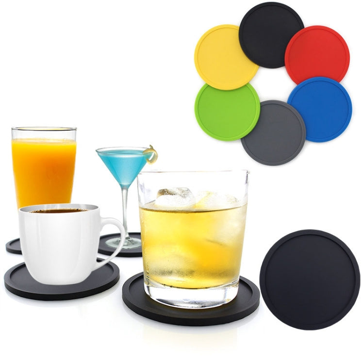 10cm Simple Round Thickened Silicone Coaster Anti-Slip Heat Insulation Anti-Scald Tea Cup Table Mat