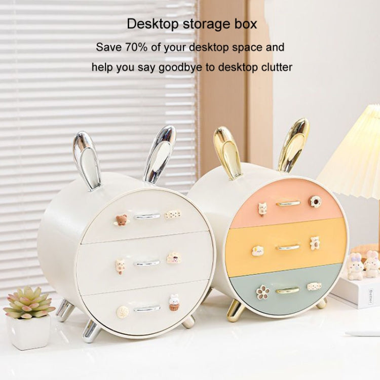 3 Drawer Desktop Storage Box Student Dormitory Cosmetic Multifunctional Shelf