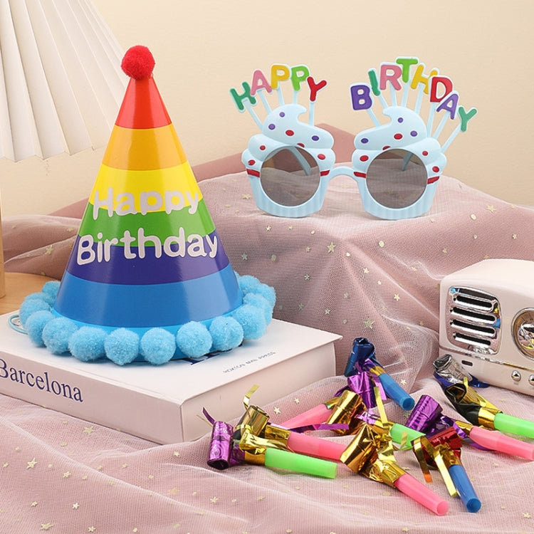 2pcs Party Glasses Children Hats Headwear Birthday Photo Decorations, Random Pattern Delivery