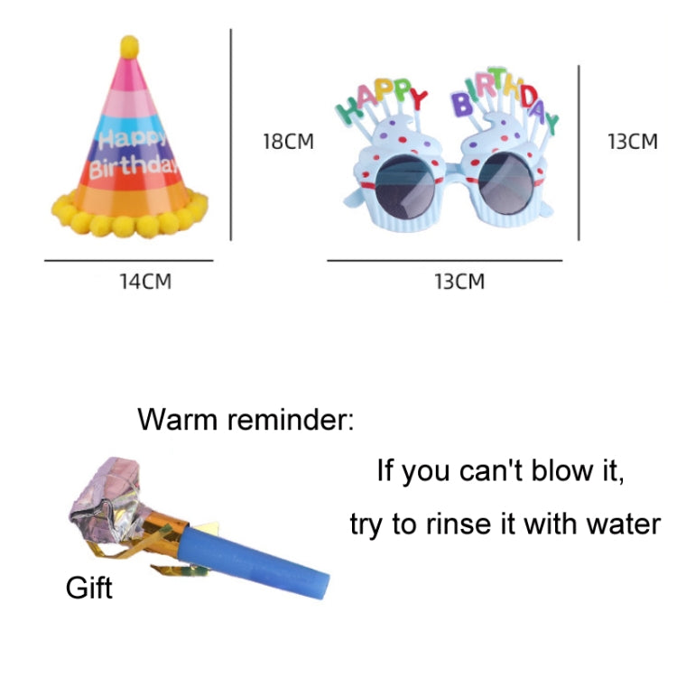 2pcs Party Glasses Children Hats Headwear Birthday Photo Decorations, Random Pattern Delivery