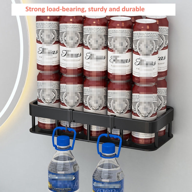 Wall-mounted Kitchen and Bathroom Storage Rack with 4 Hooks