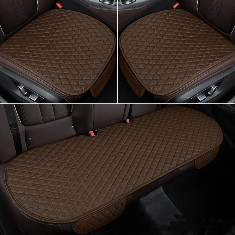 Non-Slip Rhombus Imitation Linen Car Seat Cushion