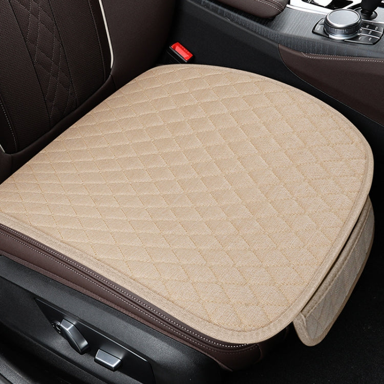 Non-Slip Rhombus Imitation Linen Car Seat Cushion