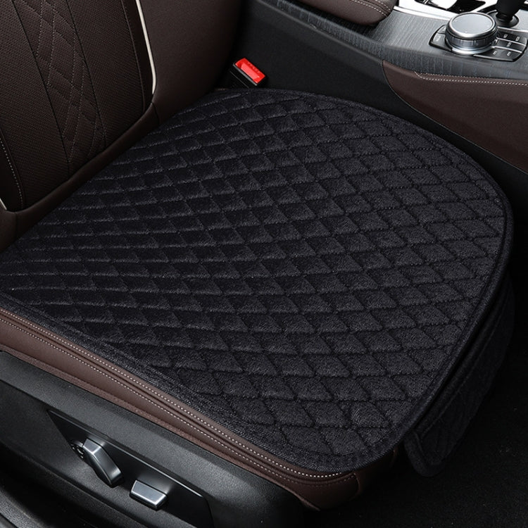 Non-Slip Rhombus Imitation Linen Car Seat Cushion
