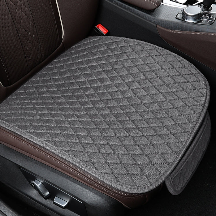 Non-Slip Rhombus Imitation Linen Car Seat Cushion