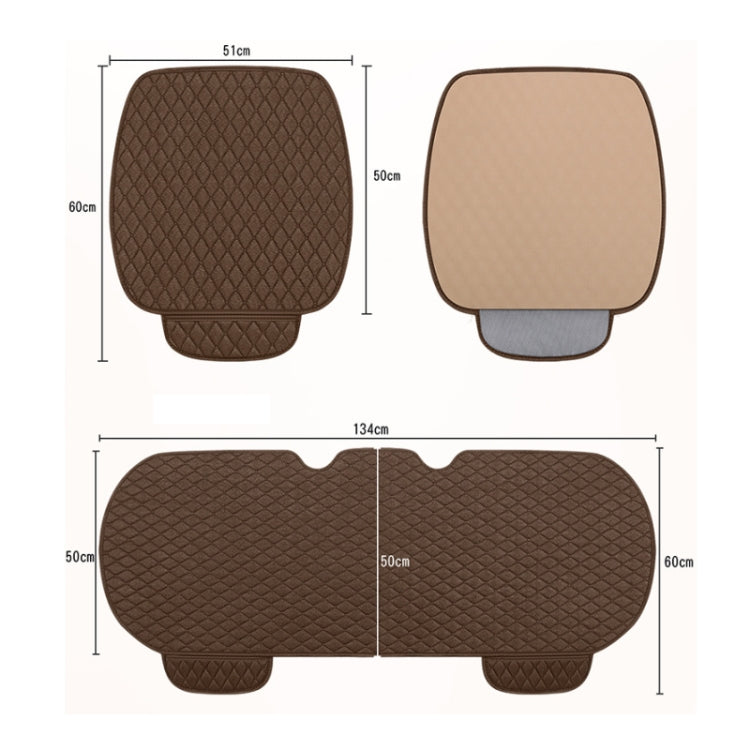 Non-Slip Rhombus Imitation Linen Car Seat Cushion