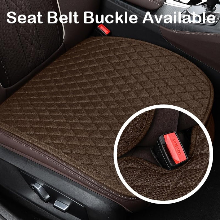 Non-Slip Rhombus Imitation Linen Car Seat Cushion
