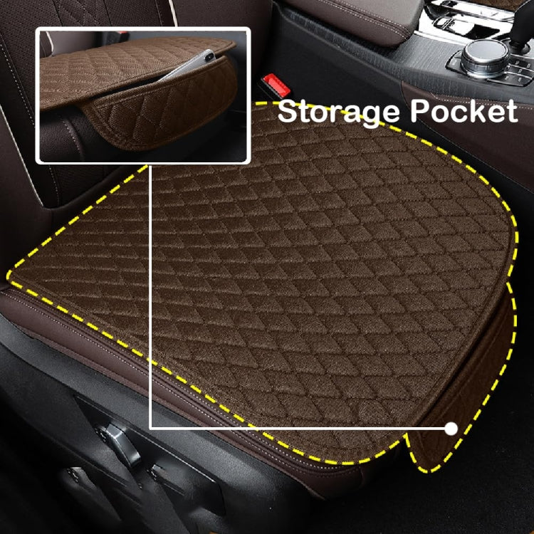 Non-Slip Rhombus Imitation Linen Car Seat Cushion