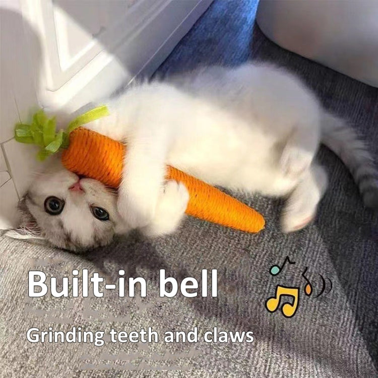 Carrot Cat Chew Rope Toy Bite Resistant Stick Built-in Bell