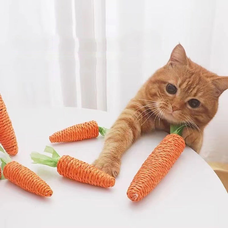 Carrot Cat Chew Rope Toy Bite Resistant Stick Built-in Bell