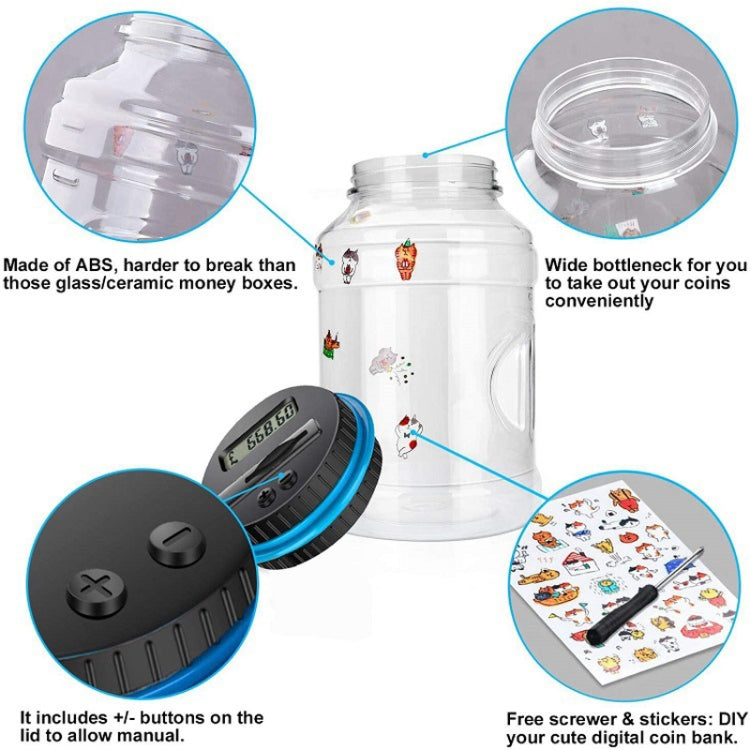 Digital Display Counting Piggy Bank With Lock