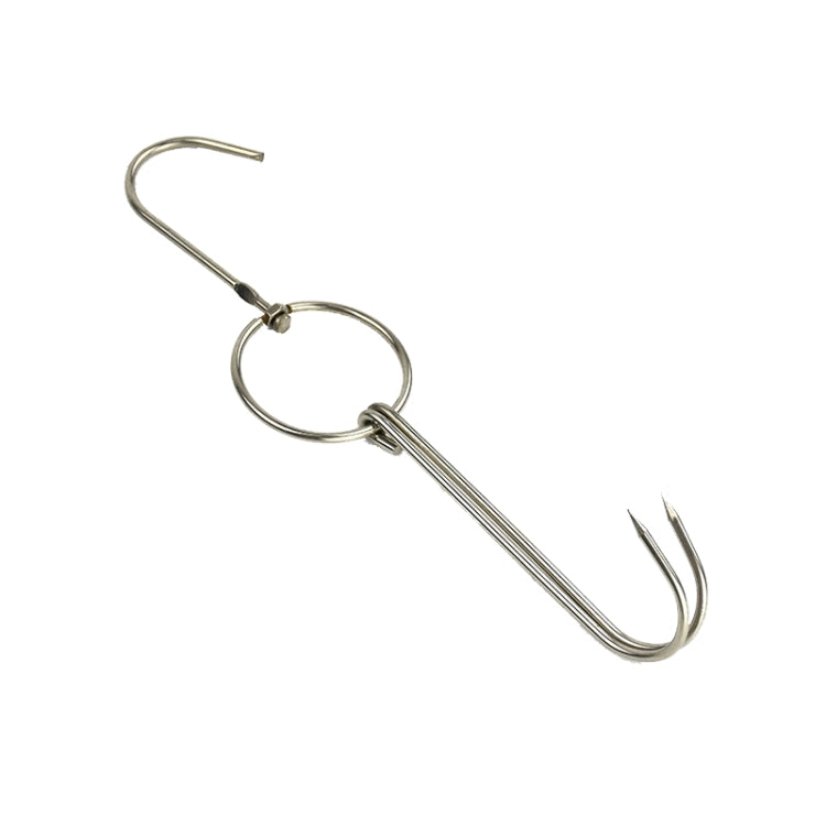 Stainless Steel Double Ring Duck Cooker Hanger Outdoor Barbecue Hanging Hook Stand