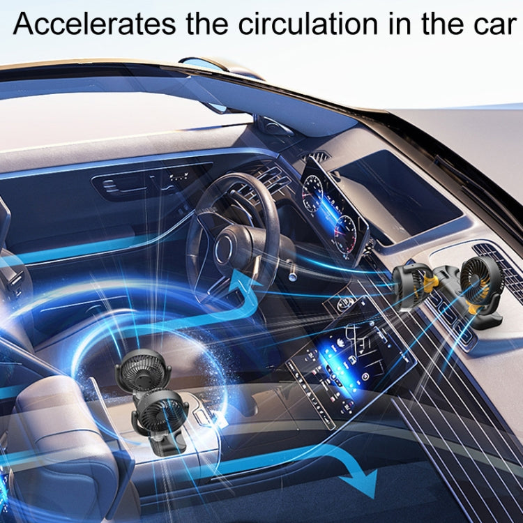 SUITU Car Foldable Cooling Fan Automobile Summer Temperature Reduction Fan, Dual 12V Cigarette Lighter Energized, Dual 24V Cigarette Lighter Energized, Dual 5V USB Energized, Single 12V Cigarette Lighter Energized, Single 24V Cigarette Lighter Energized