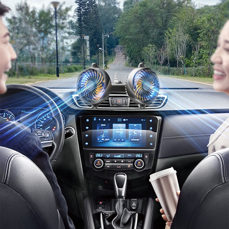 SUITU Car Foldable Cooling Fan Automobile Summer Temperature Reduction Fan, Dual 12V Cigarette Lighter Energized, Dual 24V Cigarette Lighter Energized, Dual 5V USB Energized, Single 12V Cigarette Lighter Energized, Single 24V Cigarette Lighter Energized