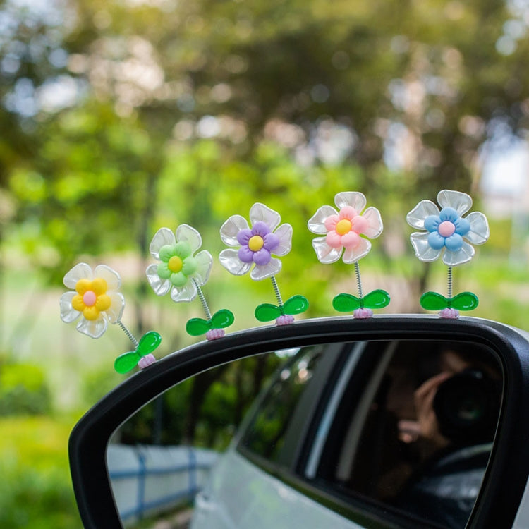 5pcs /Set Cute Cartoon Flower Car Shaking Ornament Car Dashboard Decoration