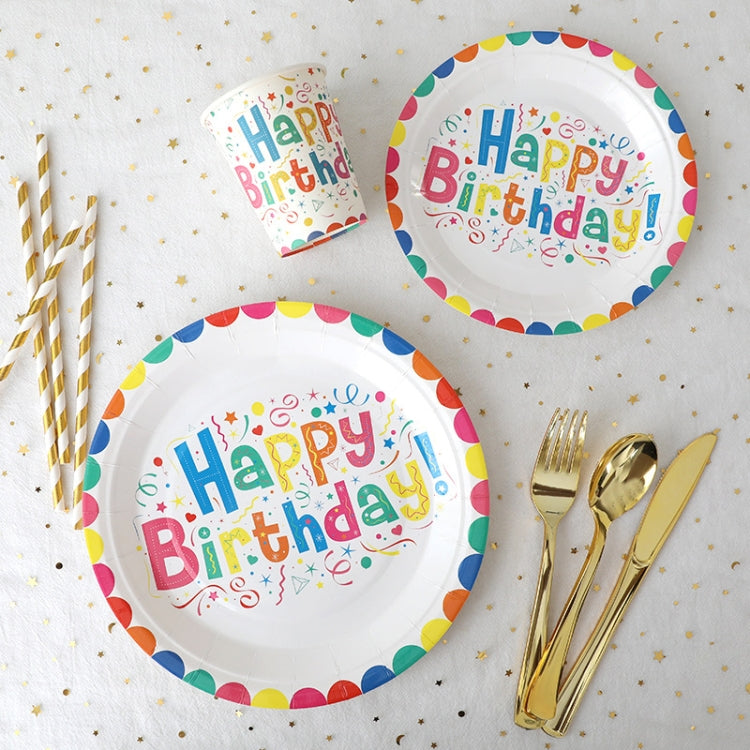10pcs /Set Birthday Colorful Disposable Tableware Theme Party Decoration Set