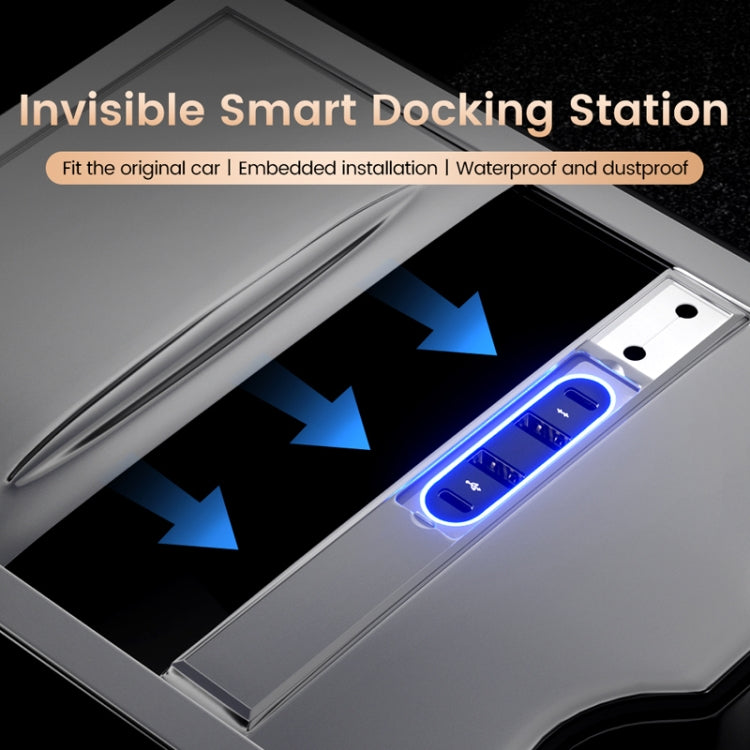 For Tesla Model 3/Y Center Control Type-C Multi-Port Fast Charging USB HUB Docking Station