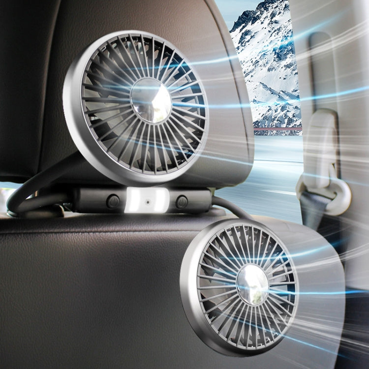 Car Double-head Hose Seat Fan with Light, F310