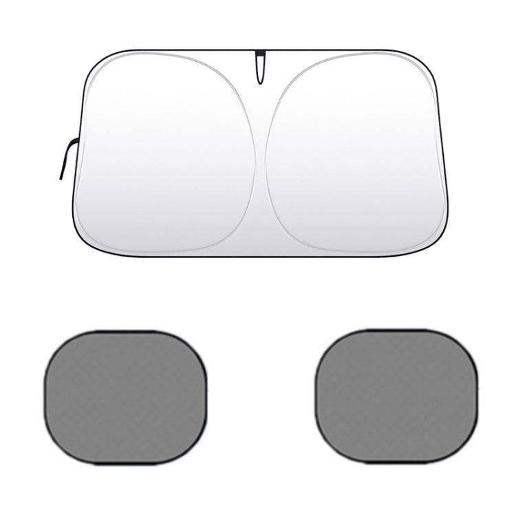 Car Front Windshield Heat Insulation Sun Protection Visor, Front Block 145x80cm, Large Front Baffle + 2 Side Baffles, Large Front Baffle + 4 Side Baffles, Large Front Baffle+4 Side Baffles+1 Rear Baffle, Large Front Baffles + 2 Inclined Blocks