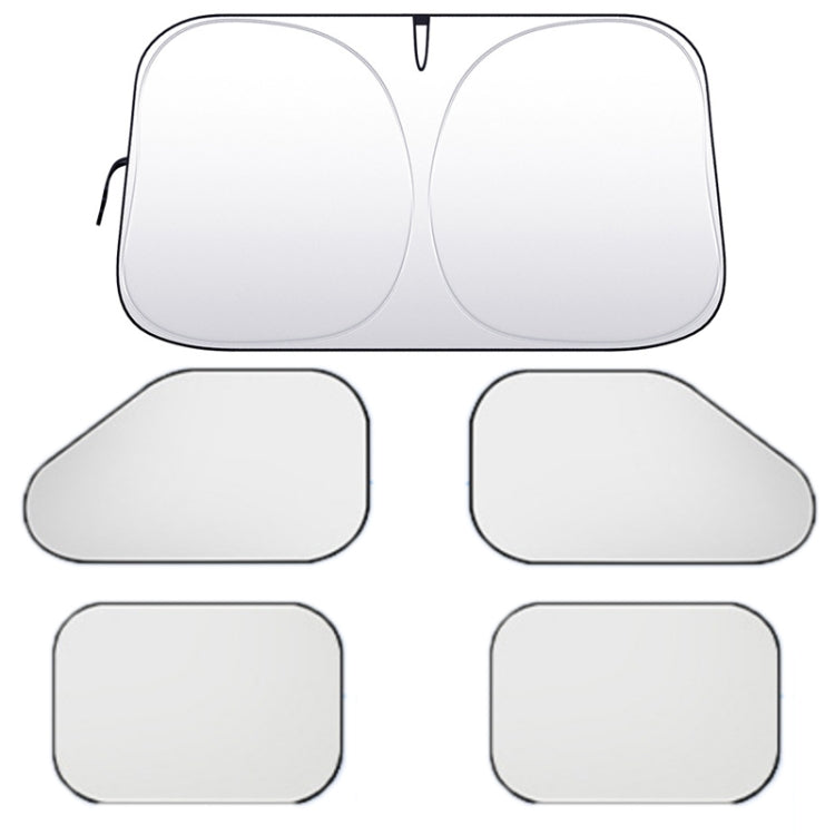 Car Front Windshield Heat Insulation Sun Protection Visor, Front Block 145x80cm, Large Front Baffle + 2 Side Baffles, Large Front Baffle + 4 Side Baffles, Large Front Baffle+4 Side Baffles+1 Rear Baffle, Large Front Baffles + 2 Inclined Blocks