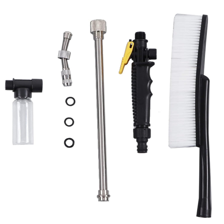 High Pressure Car Wash Nozzle Soft Bristle Long Handle Brush Foam Bottle Tool Set