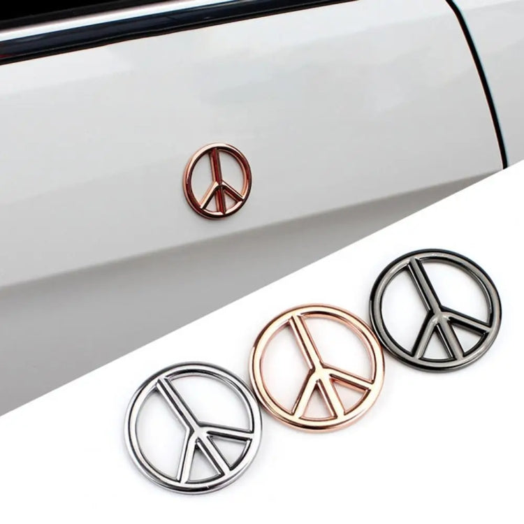 Car Anti-War Peace Sign Three-Dimensional Metal Stickers