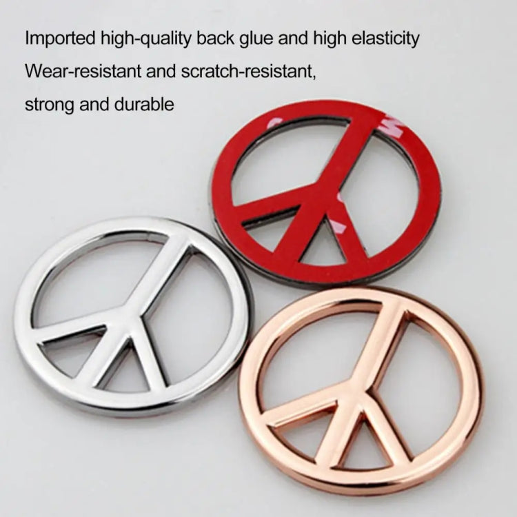 Car Anti-War Peace Sign Three-Dimensional Metal Stickers