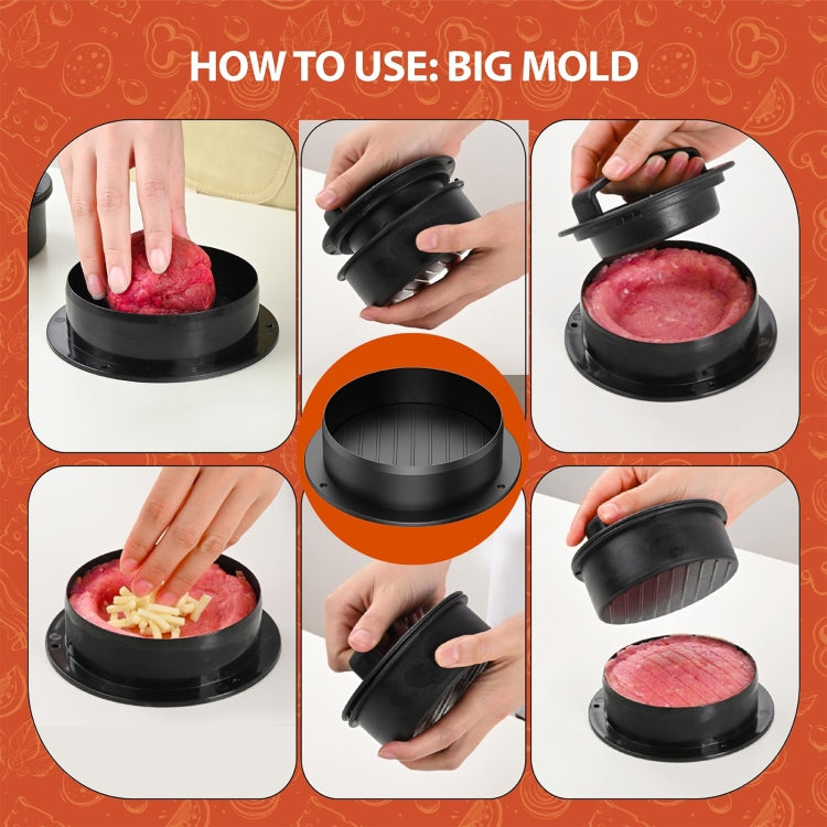 4 In 1 Hamburger Press Patty Maker Slider Stuffed Burgers Sandwich Cutter
